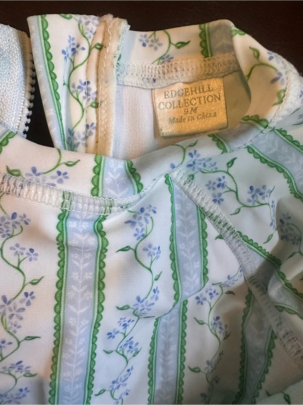 Girls' Green Stripe Floral One-Piece Swimsuit